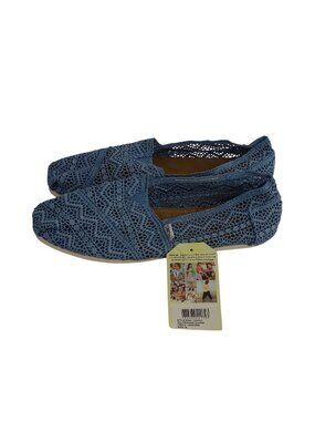 Toms Moroccan Crochet Alpargatas Women Flats Shoes Size 12 Slip-On Casual NEW